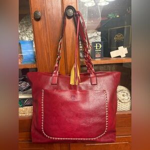 Wiemeibaige Red faux Leather Tote Bag